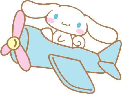 Cinnamoroll flying a plane